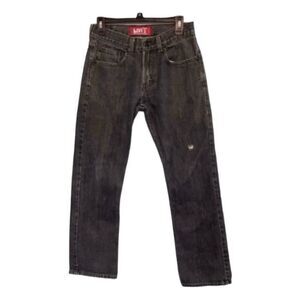 Levi's 514 Slim Straight Leg Jeans Blue Dark Wash Denim Distressed 28 x 28
